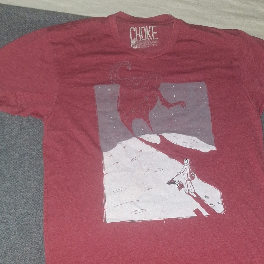 Red Short Sleeve Tee with Graphic Print
